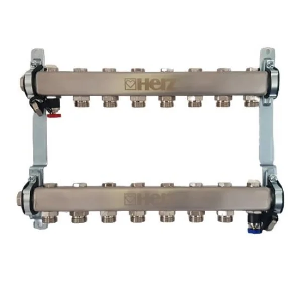 Distrib. inox rad. cu inchidere DN25- 7 cai x G3/4" 1863407 HERZ-image0
